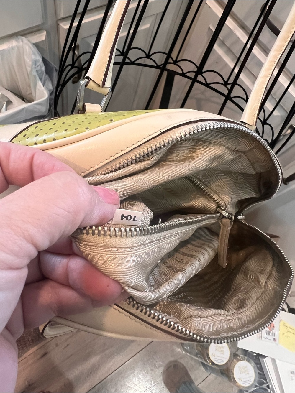 Title: 🌟 Vintage Y2K Prada Vitello Drive Perforated Bowling Bag - Authentic 🌟 - Picture 7 of 10